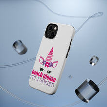 DistinctInk ToughCase for Apple iPhone, Compatible with MagSafe Charging - Beach Please I'm a Unicorn