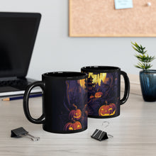 DistinctInk Black Coffee Mug - Ghostly Ghouls in the Graveyard for Halloween