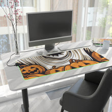 DistinctInk LED Gaming Mouse Pad with Ghostly Skeleton and Pumpkins Design for Halloween