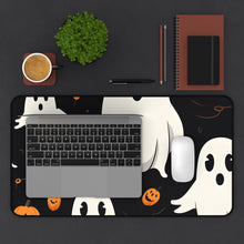 DistinctInk Desk Mat with Ghost Skeleton Pumpkin Cartoon Design for Halloween