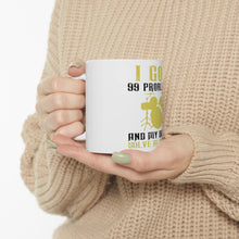 DistinctInk Glossy White Coffee / Tea Mug - Got 99 Problems & My Drums Solve 'Em