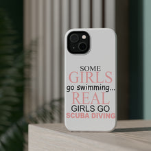DistinctInk ToughCase for Apple iPhone, Compatible with MagSafe Charging - Real Girls Go Scuba Diving