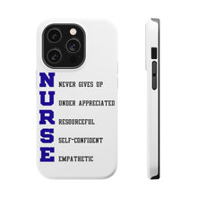 DistinctInk ToughCase for Apple iPhone, Compatible with MagSafe Charging - Nurse Never Gives Up