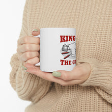 DistinctInk Glossy White Coffee / Tea Mug - King of the Grill BBQ Barbecue
