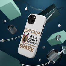 DistinctInk ToughCase for Apple iPhone, Compatible with MagSafe Charging - Keep Calm - It's a German Shepherd