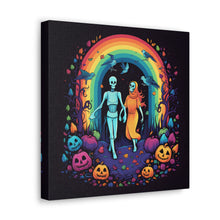 DistinctInk Canvas Wall Art with The Enduring Beauty of Writing for Halloween LGBTQ+ Pride