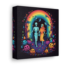 DistinctInk Canvas Wall Art with The Enduring Beauty of Writing for Halloween LGBTQ+ Pride