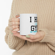 DistinctInk Glossy White Coffee / Tea Mug - I Hit the Gym So I Won't Hit You