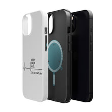 DistinctInk ToughCase for Apple iPhone, Compatible with MagSafe Charging - Keep Calm and…. Flatline