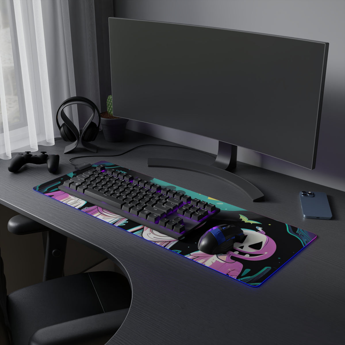 LED Gaming Mouse Pad with Exploring the Unknown Design for Halloween LGBTQ+ Pride, view 21