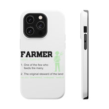 DistinctInk ToughCase for Apple iPhone, Compatible with MagSafe Charging - Farmer Definition - Few Who Feeds Many