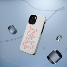 DistinctInk ToughCase for Apple iPhone, Compatible with MagSafe Charging - Yoga Coffee Sleep Repeat