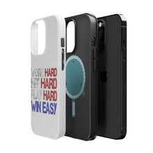 DistinctInk ToughCase for Apple iPhone, Compatible with MagSafe Charging - Work Hard Hit Hard Play Hard Win Easy