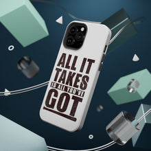 DistinctInk ToughCase for Apple iPhone, Compatible with MagSafe Charging - All It Takes Is All You've Got Baseball