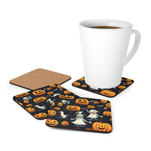 DistinctInk (Set of 4) Corkwood Coasters with The Halloween SpellDesign for Halloween