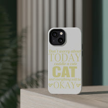 DistinctInk ToughCase for Apple iPhone, Compatible with MagSafe Charging - Cuddle a Cat Everything Will Be Okay