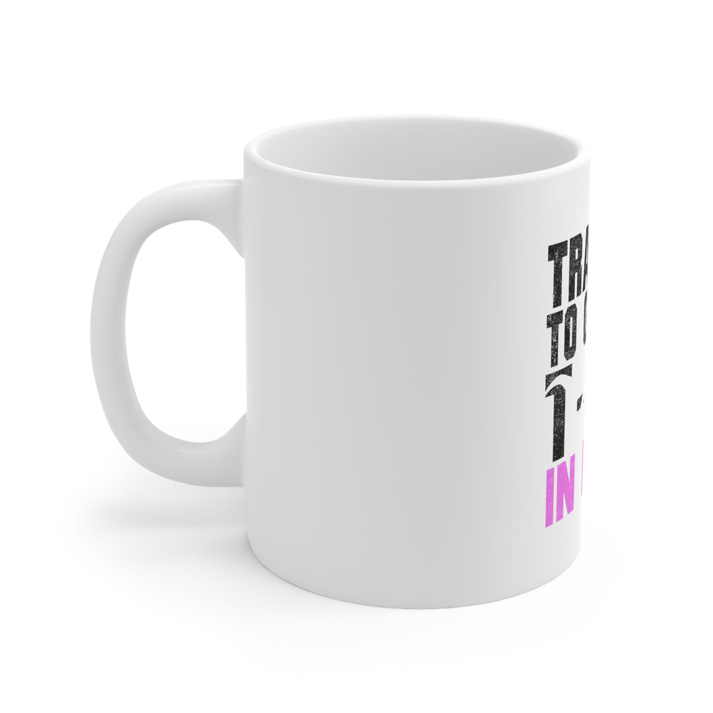Glossy White Coffee / Tea Mug - Training to Outrun T-Rex in Heels, view 2