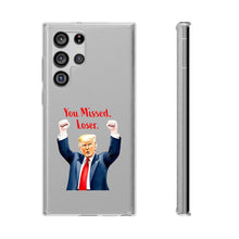 DistinctInk Clear Case for Apple iPhone or Samsung Galaxy - Trump "You Missed, Loser" Cartoon Design
