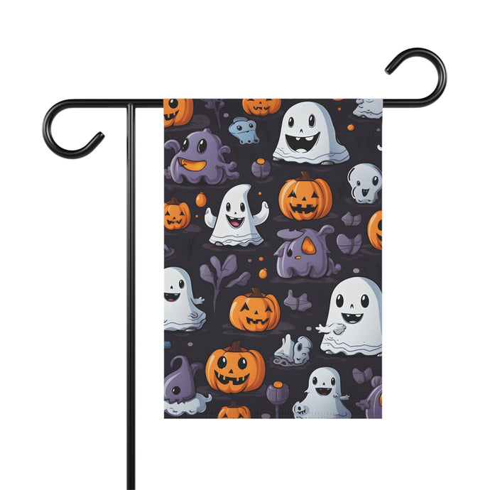 DistinctInk Garden & House Banner Flag with Spooky Bat-o-lanterns Design for Halloween