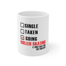 DistinctInk Glossy White Coffee / Tea Mug - Single Taken Going Roller Skating