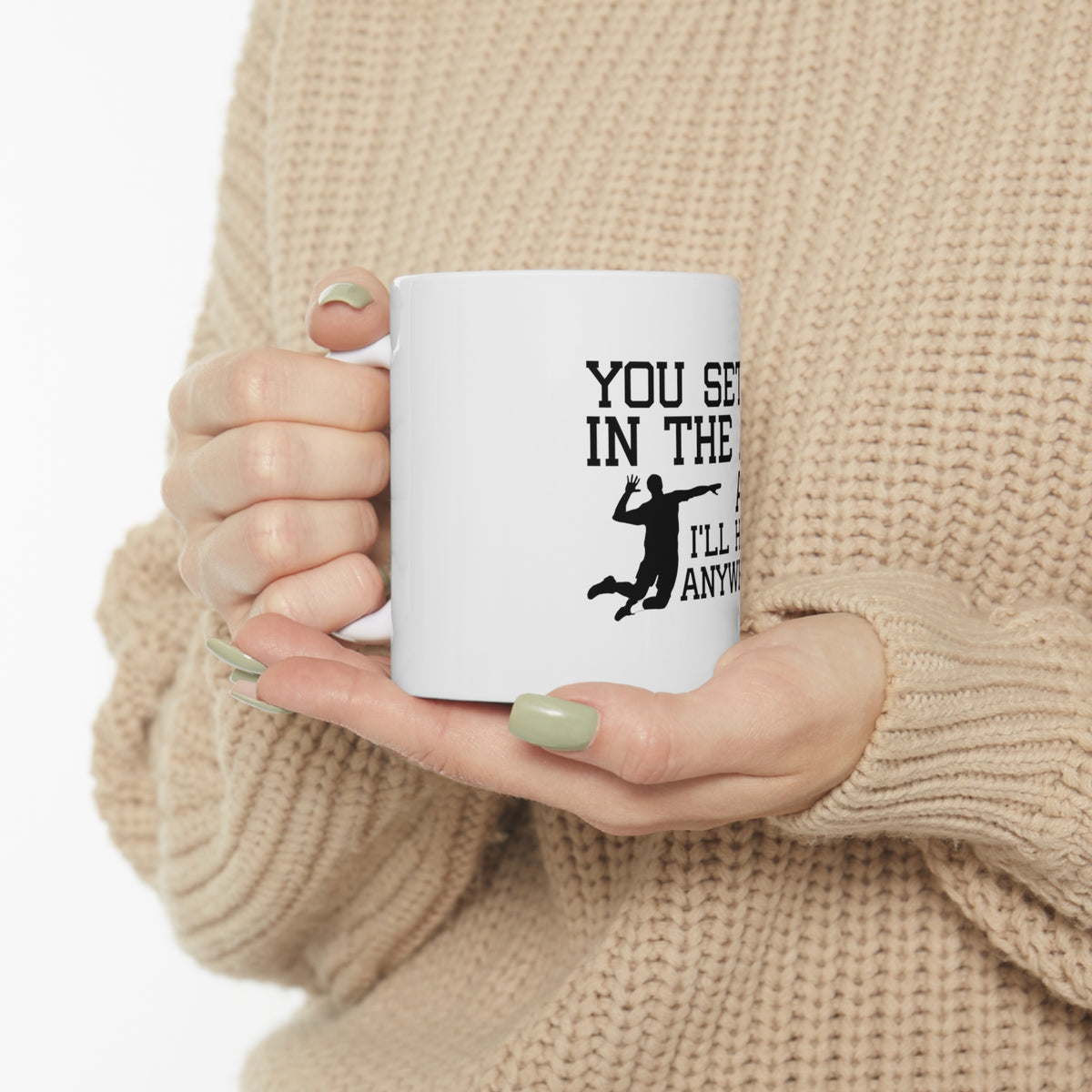 Glossy White Coffee / Tea Mug - You Set It IN The Air And I'll Hit It Anywhere, view 10