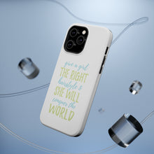 DistinctInk ToughCase for Apple iPhone, Compatible with MagSafe Charging - Girls With Right Hairstyle Will Conquer the World