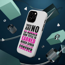 DistinctInk ToughCase for Apple iPhone, Compatible with MagSafe Charging - No Ex Nurses Title is Earned Forever