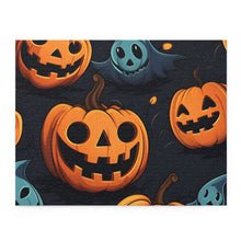 DistinctInk Jigsaw Puzzle with Nightly Fright of Bats and Ghouls Design for Halloween