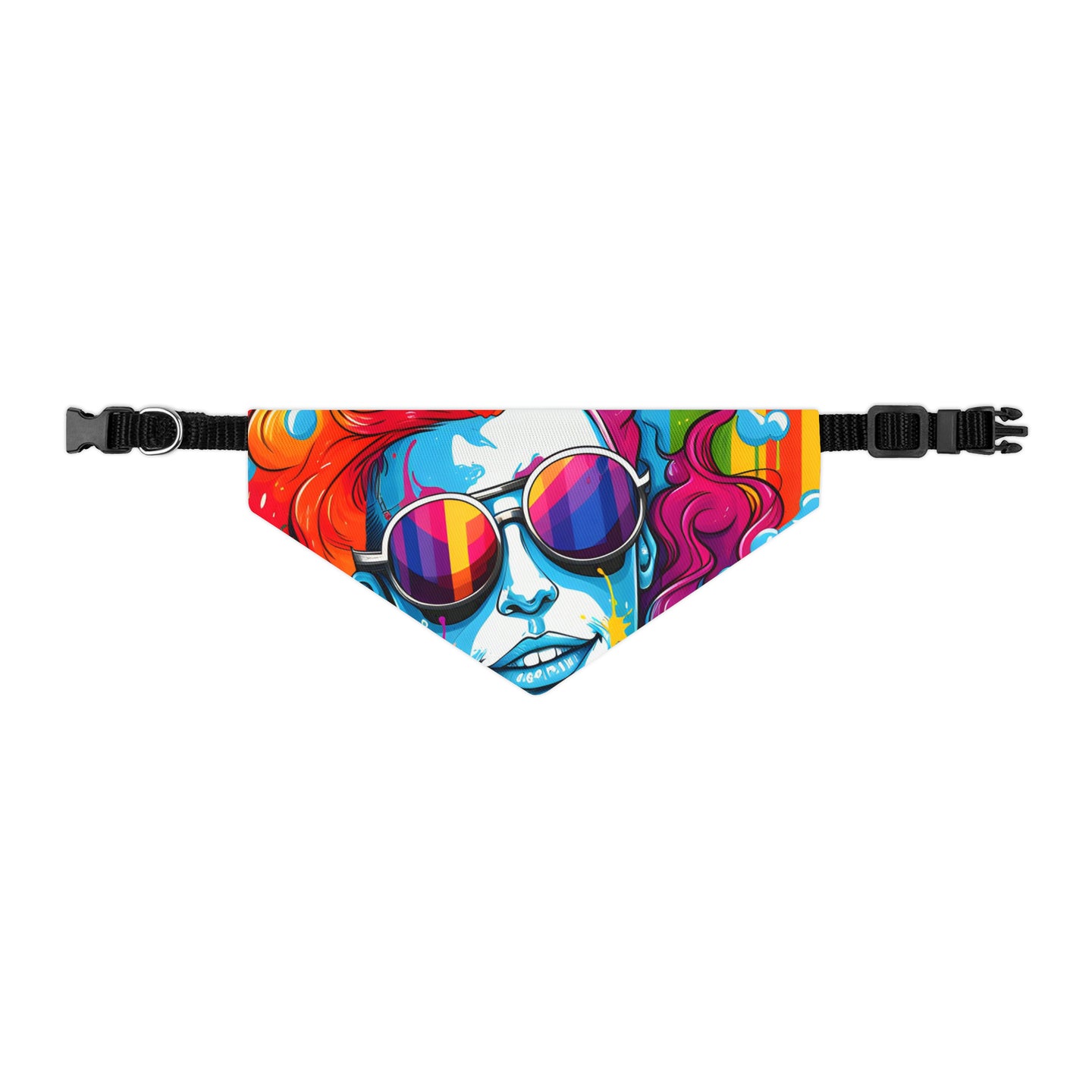 DistinctInk Adjustable Pet Banana Collar with Leading with Courage and Grace Design for LGBTQ+ Pride