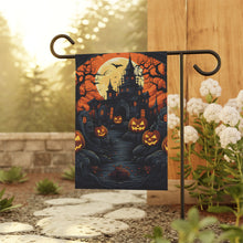 DistinctInk Garden & House Banner Flag with Darkness Falls on Halloween Design for Halloween