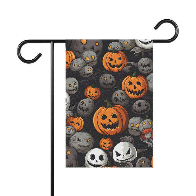 DistinctInk Garden & House Banner Flag with Haunted Harvest Time Design for Halloween