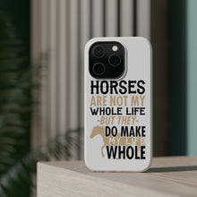 DistinctInk ToughCase for Apple iPhone, Compatible with MagSafe Charging - Horses Make My Life Whole