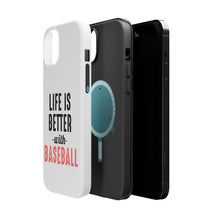 DistinctInk ToughCase for Apple iPhone, Compatible with MagSafe Charging - Life is Better with Baseball