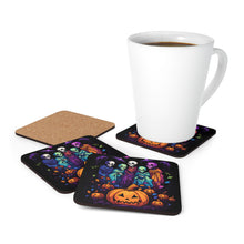DistinctInk (Set of 4) Corkwood Coasters with "Mindful Connections"Design for Halloween LGBTQ+ Pride