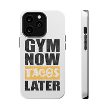 DistinctInk ToughCase for Apple iPhone, Compatible with MagSafe Charging - Gym Now Tacos Later
