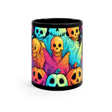 DistinctInk Black Coffee Mug - The Joy of Connecting for Halloween LGBTQ+ Pride