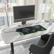DistinctInk LED Gaming Mouse Pad with Ghastly Skeletal Shadows Design for Halloween