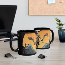 DistinctInk Black Coffee Mug - Skelefun Halloween for Halloween