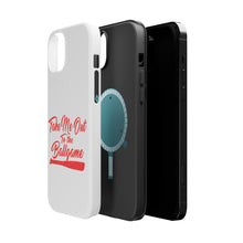 DistinctInk ToughCase for Apple iPhone, Compatible with MagSafe Charging - Take Me Out to the Ballgame Baseball