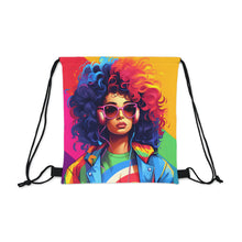 DistinctInk Drawstring Bag Backpack with Living a Full Life Design for LGBTQ+ Pride