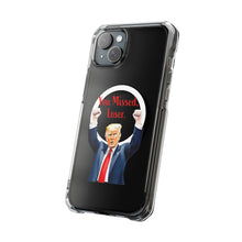 DistinctInk Clear Case for Apple iPhone, Compatible with MagSafe – Trump ‘You Missed, Loser’ Cartoon Design