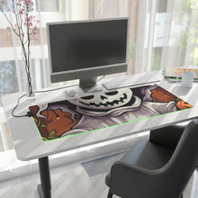 DistinctInk LED Gaming Mouse Pad with Trick or Treat Ghost-O-Lantern Design for Halloween