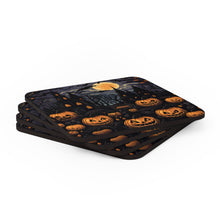 DistinctInk (Set of 4) Corkwood Coasters with Spooky All Hallows' EveDesign for Halloween