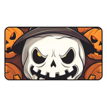 DistinctInk Desk Mat with Spooky Skeleton Pumpkin Patch Design for Halloween