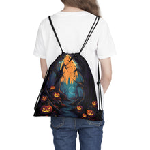DistinctInk Drawstring Bag / Backpack with Haunted Evening Nightmare Design for Halloween