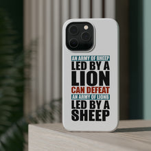 DistinctInk ToughCase for Apple iPhone, Compatible with MagSafe Charging - Sheep Led By Lion Defeat Lions Led By Sheep