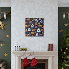 DistinctInk Canvas Wall Art with Spooky Bat-o-lanterns for Halloween