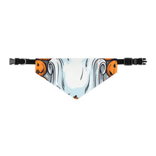 DistinctInk Adjustable Pet Banana Collar with Skeletal Ghostly Pumpkins Design for Halloween