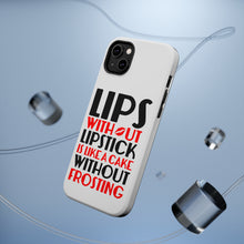 DistinctInk ToughCase for Apple iPhone, Compatible with MagSafe Charging - Lips Without Lipstick Cake Without Frosting