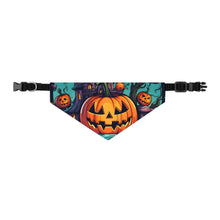 DistinctInk Adjustable Pet Banana Collar with Trick or Treat Parade Design for Halloween
